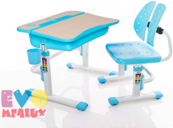 Комплект парта + стул цвет клен/голубой